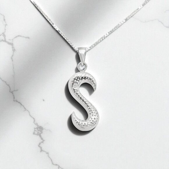 Lab Created White Opal Inlay Curved Pendant in 925 Sterling Silver - Picture 3 of 3